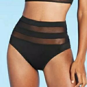 Women's Mesh High Waisted Bikini Bottoms